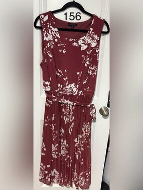 Lane Bryant Sleeveless Maxi Dress in Burgundy and White Floral